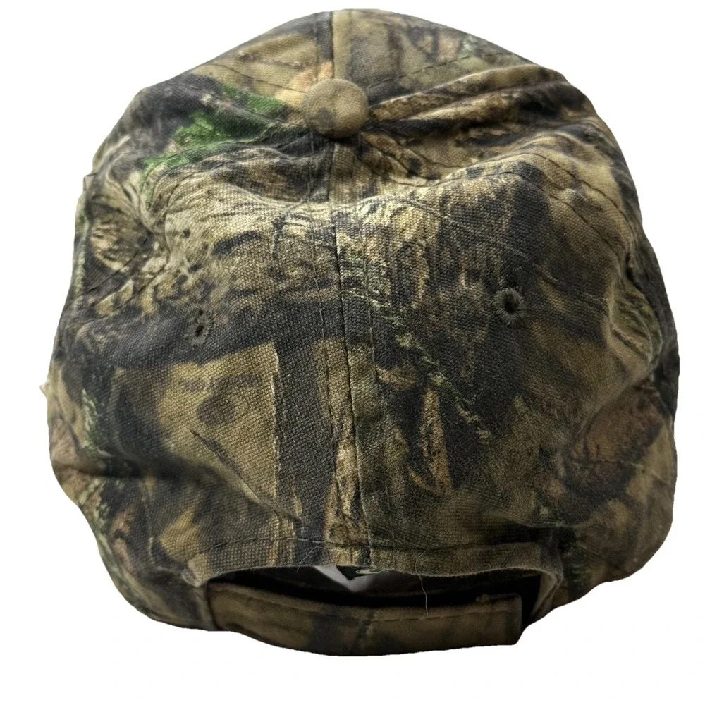 DSG Outerwear Womens Distressed Camo Baseball Cap American Flag Patch Hat